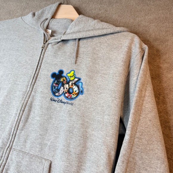 Walt Disney World Other - Disney World 2006 Zip Up Hoodie XL Gray Mickey Stitch Goofy Vintage Graphic